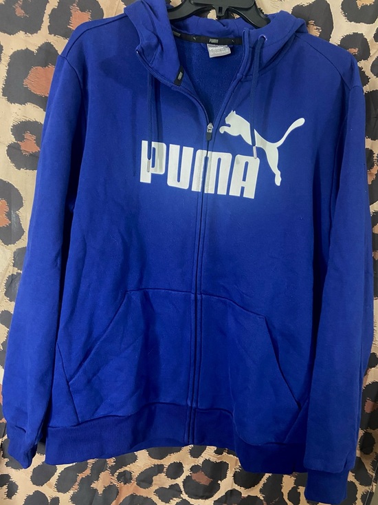 Puma Tops - XXL Puma Blue Zip-Up Hoodie Sweatshirt